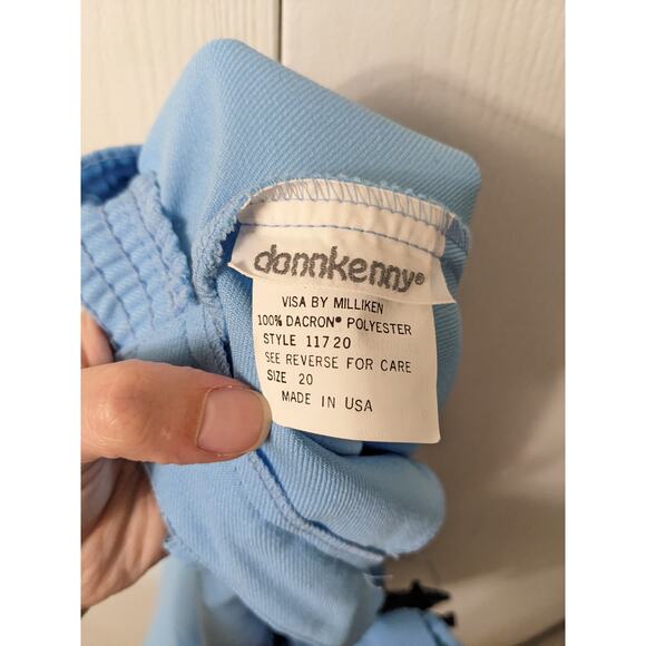 DonnKenny Women's Powder Blue Elastic Waist Polyester Knee Length Skirt Size 20 - Picture 3 of 5